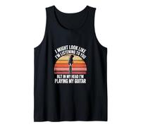 in My Head I’m Playing My Guitar Quote Tank Top