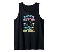 in My Head I'm at Ocean City Beach with A Pina Colada Tank Top