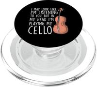 In My Head I'm Playing Cello Player Funny Cellist PopSockets PopGrip for MagSafe