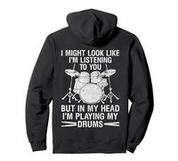 In My Head I'm Playing My Drums Drumming Lover Drummer Gifts Pullover Hoodie