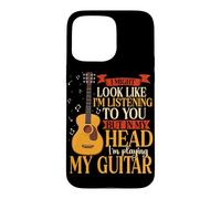 In My Head I'm Playing My Guitar Music Musician Guitarist Case for iPhone 15 Pro Max