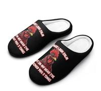 In My Head I've Pecked You 3 Times Men's Cotton Slippers Memory Foam Warm House Shoes for Indoor Outdoor 13-14（46-47）