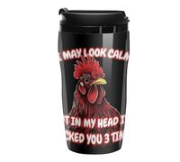 in My Head I've Pecked You 3 Times Printed Reusable Coffee Mug Insulated Travel Drinking Cup Water Bottle with Lid 250ml