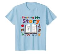in My Kindergarten Era: Starting My Story T-Shirt, Kids, Baby Blue, 4 Years