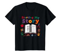 in My Kindergarten Era: Starting My Story T-Shirt, Kids, Black, 6 Years