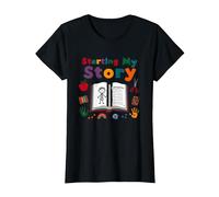 in My Kindergarten Era: Starting My Story T-Shirt, Women, Black, L
