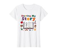 in My Kindergarten Era: Starting My Story T-Shirt, Women, White, XL