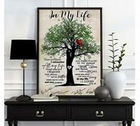 In My Life Lyrics Tree Poster Glossy Art Print Best Gift Wall Decor Wall Art Decor Metal Sign Poster 8x12 inches