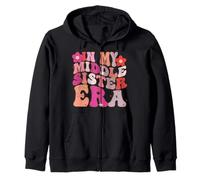 In My Middle Sister Era Retro Sister Toddler Kids Youth Zip Hoodie