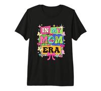 in My Mom Era Retro Collage Leopard Cherry Coquette Bow Premium T-Shirt