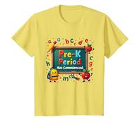 in My Pre-K Era: Period Has Commenced Fun School Quote T-Shirt, Kids, Lemon, 6 Years