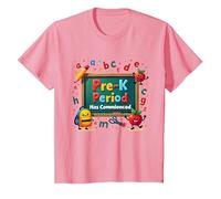 in My Pre-K Era: Period Has Commenced Fun School Quote T-Shirt, Kids, Pink, 4 Years