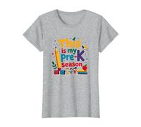 in My Pre-K Era: This is My Pre-K Season T-Shirt, Women, Heather Grey, S