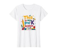 in My Pre-K Era: This is My Pre-K Season T-Shirt, Women, White, M