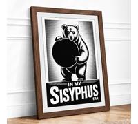 In My Sisyphus Expressionism Framed Wall Art Print A1 (84.1×59.4cm) Walnut, Wall Decor for Living Room, Bedroom, Office & Home, Ready to Hang, Art Gift