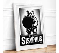 In My Sisyphus Expressionism Framed Wall Art Print A2 (59.4×42cm) White, Wall Decor for Living Room, Bedroom, Office & Home, Ready to Hang, Art Gift