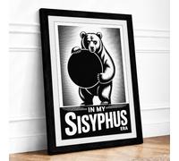 In My Sisyphus Expressionism Framed Wall Art Print A3 (42×29.7cm) Black, Wall Decor for Living Room, Bedroom, Office & Home, Ready to Hang, Art Gift