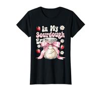 in My Sourdough Era Cute Strawberry Pink Bow Jar T-Shirt