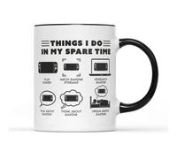 in My Spare Time Nin Console Mug - Boys Men Gamer Gaming Gifts Present Idea Teenager Teen Nerdy Video Game Controller Gadget Birthday Christmas Ceramic Tea Coffee Cup (Black Handle Prime)