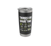 in My Spare TIME: Play, Watch Research Talk Dream DISC Golf Stainless Steel Insulated Tumbler
