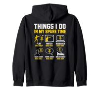 IN MY SPARE TIME: Play, Watch Research Talk Dream DISC GOLF Zip Hoodie