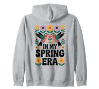 In My Spring Era Hummingbird Scandinavian Folk Art Flower Zip Hoodie