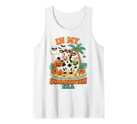 in My Summerween Era Funny Cute Cow Halloween Beach Vacation Tank Top