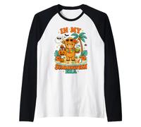 in My Summerween Era Highland Cow Halloween Beach Vacation Raglan Baseball Tee