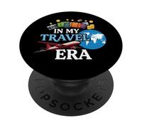 In My Travel Era Funny Traveler Airplane Summer Vacation PopSockets Adhesive PopGrip