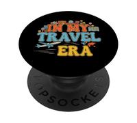 In My Travel Era Funny Traveler Airplane Summer Vacation PopSockets Adhesive PopGrip