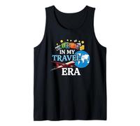 In My Travel Era Funny Traveler Airplane Summer Vacation Tank Top
