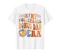 in My Volleyball Bonus Dad Era Volleyball Game Day Groovy T-Shirt