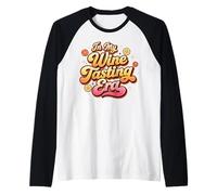 in My Wine Tasting Era Retro Funny Drinking Floral Design Raglan Baseball Tee