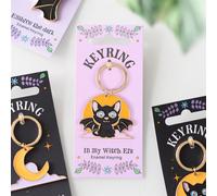 In My Witch Era Bat Cat and Moon Enamel Keyring