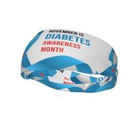 In November Diabetes Awareness Month Headbands Sports Sweatband Athletic Exercise Bands Turban Hair Head For Men Women Yoga Fitness