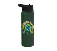 in October We Wear Blue Yellow Kind Down Syndrome Awareness Stainless Steel Insulated Water Bottle