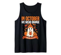 in October We Wear Orange ADHD Awareness Halloween Ghost Tank Top