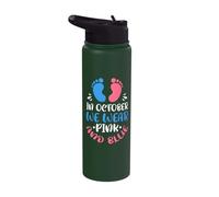 in October we wear Pink and Blue Stainless Steel Insulated Water Bottle