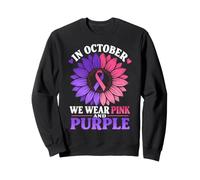 in October We Wear Pink and Purple Domestic Violence Breast Sweatshirt