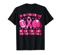 in October We Wear Pink and Watch Football Breast Cancer Value Graphic T-Shirt