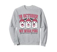 In October We Wear Pink Breast Cancer Awareness Ghosts Sweatshirt