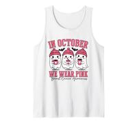 in October We Wear Pink Breast Cancer Awareness Ghosts Tank Top