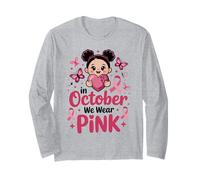 In October We Wear Pink Breast Cancer Awareness Halloween Long Sleeve T-Shirt