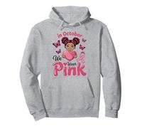In October We Wear Pink Breast Cancer Awareness Halloween Pullover Hoodie