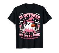 In October We Wear Pink Breast Cancer Awareness Halloween T-Shirt