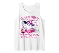 In October We Wear Pink Breast Cancer Awareness Pink Ghost Tank Top