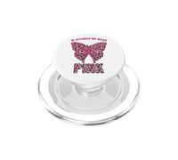 In October We Wear Pink Breast Cancer Leopard Butterfly PopSockets PopGrip for MagSafe