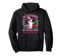 In October We Wear Pink Ghost Breast Cancer Awareness Pullover Hoodie