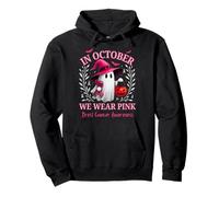 In October We Wear Pink Ghost Breast Cancer Awareness Pullover Hoodie