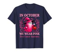 in October We Wear Pink Ghost Breast Cancer Awareness T-Shirt